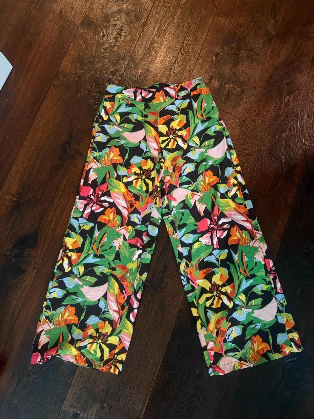 INC International Concepts Black Floral Wide-Leg Pants
